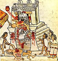 Human sacrifice as shown in the Codex Magliabechiano