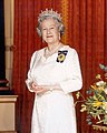 The Queen of Australia wearing the Girls of Great Britain and Ireland Tiara in an official portrait.