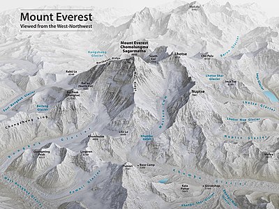 3D rendering of Mount Everest, by Tom Patterson
