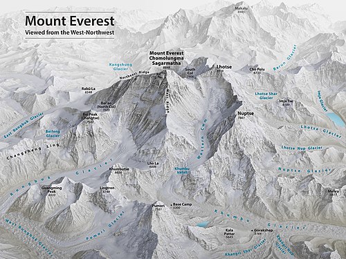 3D rendering of Mount Everest, by Tom Patterson