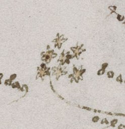 Detalle de las Pléyades en el diagrama del f68r3[49]​