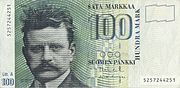 Sibelius nun billete de 100 marcos finlandeses.