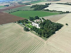 Château de Genas, vue du ciel côté Nord