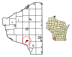 Location of Potosi in Grant County, Wisconsin.