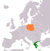 Location map for Greece and Poland.