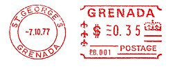 A Grenadian meter stamp featuring the Crown