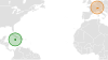 Location map for Jamaica and Switzerland.