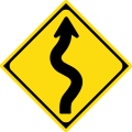 Winding road first curve to the right