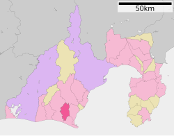 Location of Kikugawa in Shizuoka Prefecture