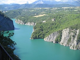 Monteynard Lake on the border with Monteynard