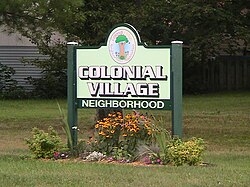 Colonial Village sign