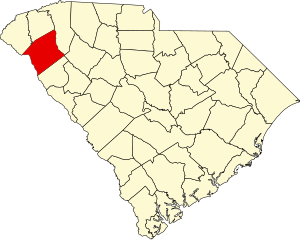 Map of South Carolina highlighting Anderson County