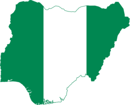 Photo showing the Nigerian map with the Nigerian flag colors.