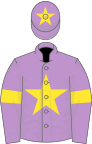 Mauve, yellow star, armlets and star on cap