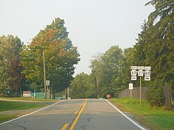 Eastbound PA 27 ending at PA 69 in the township