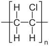 Repeating unit of PVC polymer chain.