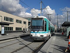 Tram stop outside the station