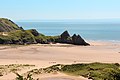 Three Cliffs Bay taken inland