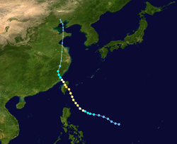 颱風桃芝的路徑圖