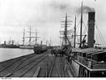 Image 26Wallaroo jetty in 1909, showing shipping, launches, and grain waiting for loading. (from Transport in South Australia)