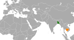 Map indicating locations of Bangladesh and Cambodia