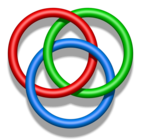 Three-circle depiction of the Borromean rings