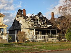 A burned house