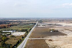 Aerial view of Cashel in 2023, some of the land being prepared to develop housing