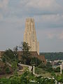 A view of the Cathedral of Learning from the upper campus