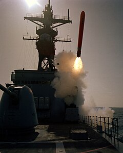 USS Merrill fires her Tomahawk missile on 6 March 1983