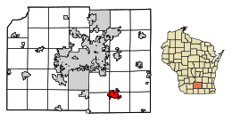 Location of Stoughton in Dane County, Wisconsin