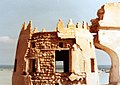 The tower of Darin Castle after the collapse of its plaster layer.