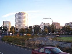 A glimpse of Downtown Vancouver from the freeway.