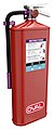 A 10 lb (4.5 kg) stored pressure purple-K fire extinguisher