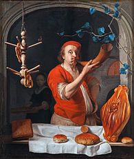 A Baker Blowing his Horn, c. 1660-3