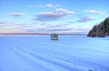 Ice fishing shack, Potawatomi State Park