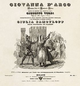 Title page of Giovanna d'Arco, by Luigi Barinetti (restored by Adam Cuerden)