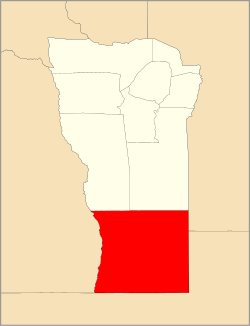 Location of Gobernador Dupuy Department in San Luis Province