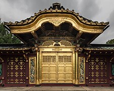 Golden gate of Ueno Tōshō-gū Shinto shrine, Tokyo, Japan
