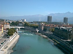 The Isère in the center of Grenoble.