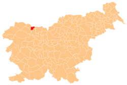 Location of the Municipality of Žirovnica in Slovenia