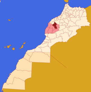 Localização da província em Marrocos. Sara Ocidental incluído