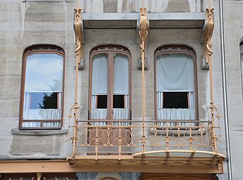 Art Nouveau windows of the Horta Museum (Brussels)