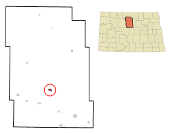 Location of Karlsruhe, North Dakota