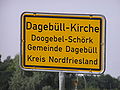 Deutsch-nordfriesische Ortstafel in Dagebüll in Nordfriesland