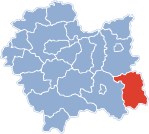 Localização do Condado de Gorlice na Pequena Polónia.