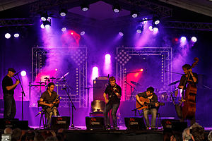 Lúnasa performing at the Cornouaille Festival in Quimper, Brittany, France