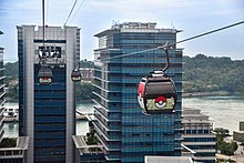 Poké Ball cabins departing from HarbourFront Station in May 2023.