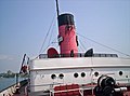 Looking aft to the stack