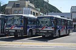 N758/N757 ※廃車済 日産ディーゼル・UA（西工ボディ） 元長崎空港特急バス専用車両。一般路線転用後に中扉設置改造を行ったものもあった